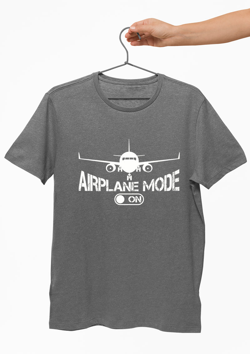 Airplane Mode Charcoal grey cotton T shirt