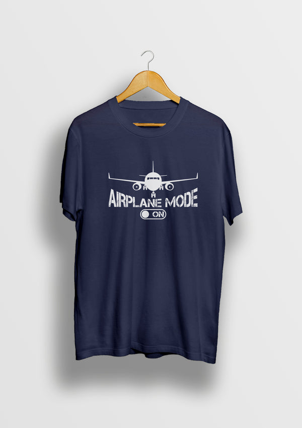 Aviation T shirts by LetsDviate, Blue round neck printed Cotton T shirt